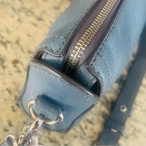 HENRI BENDEL Blue Spruce Street Leather Crossbody Messenger Square Bag Medium - Picture 10 of 16